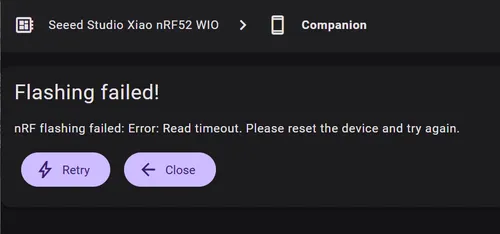 Flasher error message