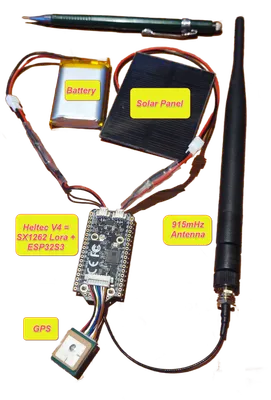 What's inside the case? Here are components that comprise a full radio. Only the micro-controller, Lora chip & Antenna are essential.