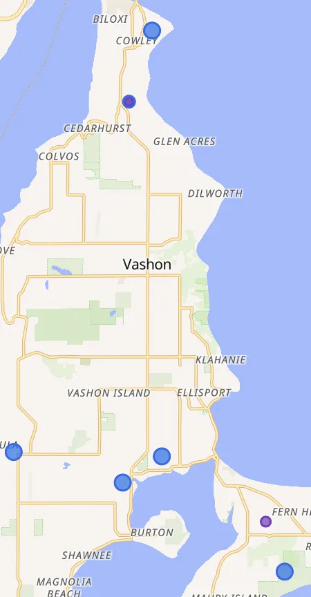 Vashon Repeater Locations - Feb 2026